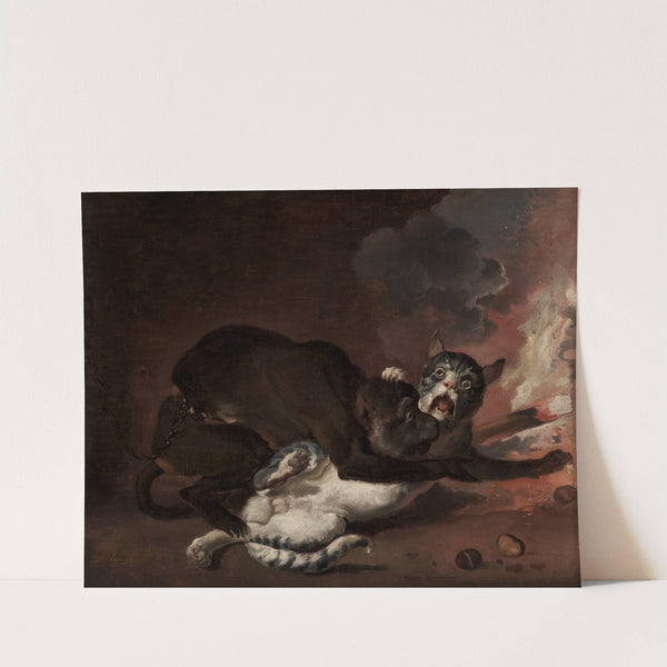 The Monkey and the Cat (probably 1670s) by Abraham Hondius