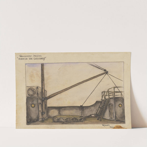 The Moon of the Caribbees: Preliminary Drawing (Deck of the S.S. Glencairn) (1934-1943) by Perry Watkins