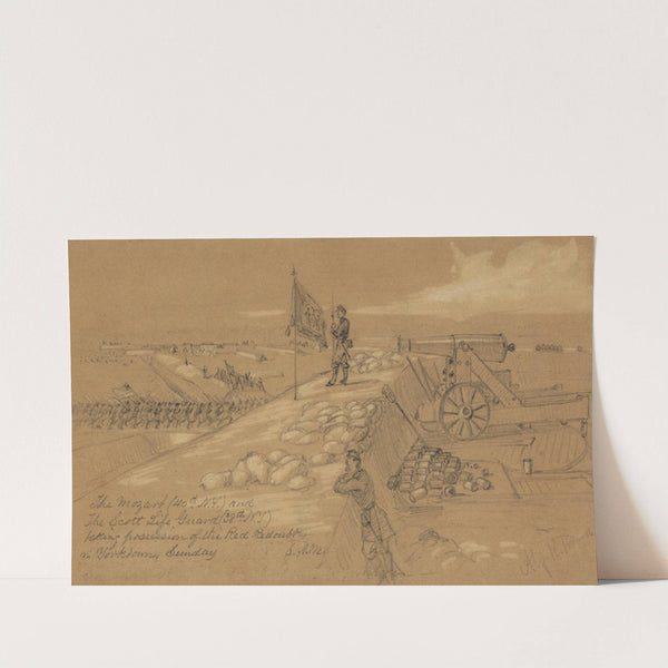 The Mozart (40th N.Y.) and the Scott Life Guard (38th N.Y.) taking possession of the Red Redoubt nr. Yorktown, Sunday, 6.A.M. by Alfred Rudolph Waud
