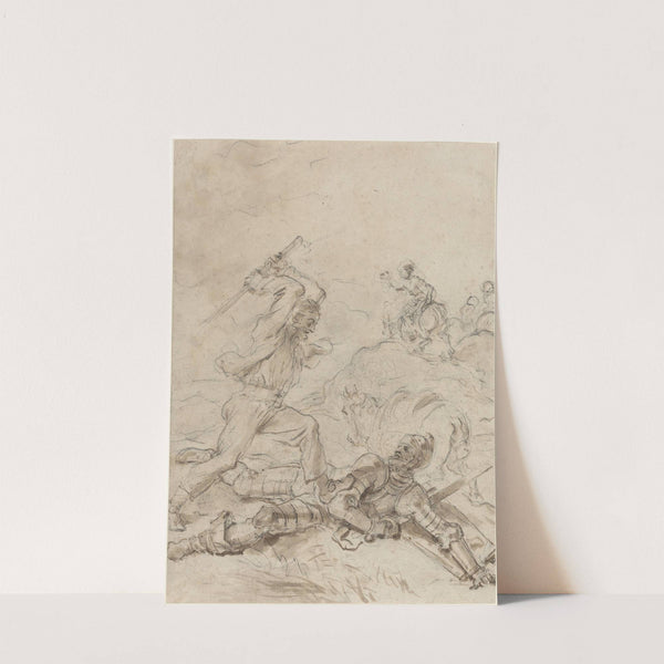 The Muleteer Attacking Don Quixote as He Lies Helpless on the Ground by Jean-Honoré Fragonard