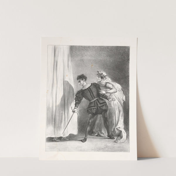 The murder of Polonius (Act III, scene iv) (1864) by Eugène Delacroix