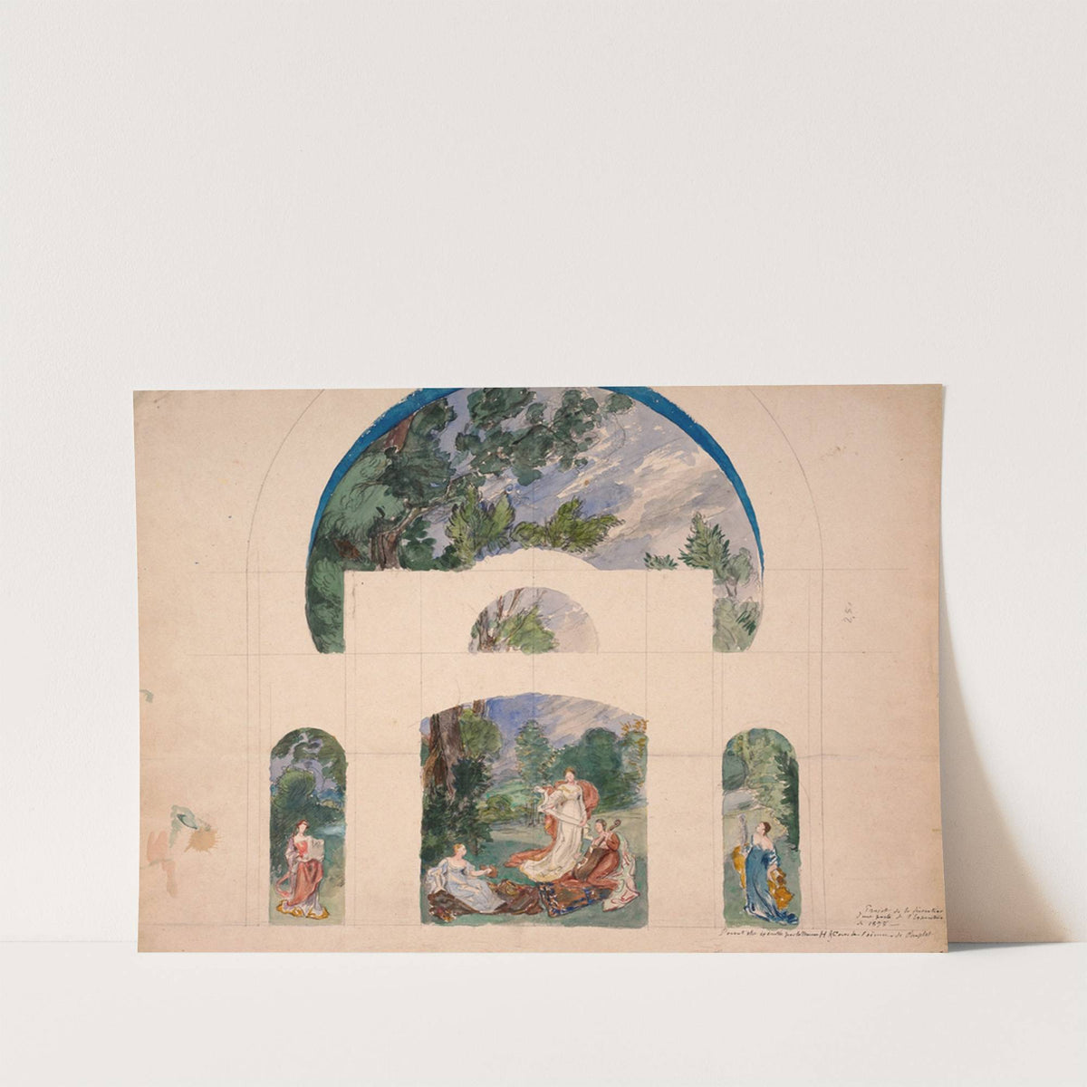 The muses of arts, decorative project for a door at the Exposition Universelle of 1878 by Félix Bracquemond