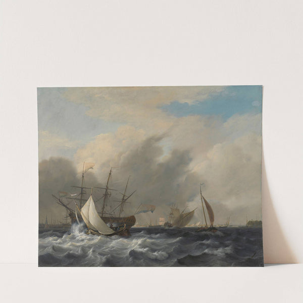 The Navy's Man-of-War 'Amsterdam'off the Westerlaag on Y at Amsterdam by Nicolaas Baur