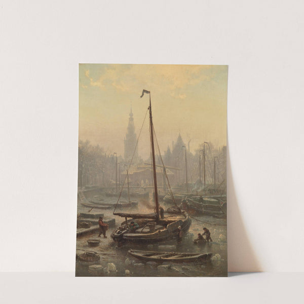 The Nieuwmarkt in foggy weather (1852 – 1891) by Johan Conrad Greive