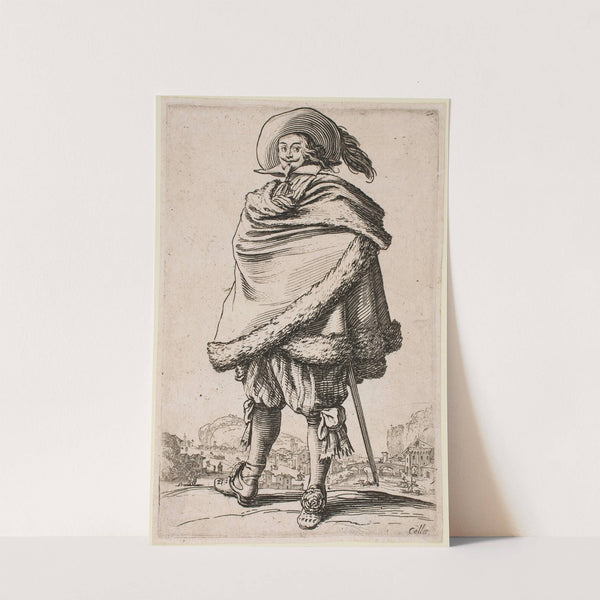 The Nobility of Lorraine – Gentleman Wrapped in a Fur-Trimmed Cloak (1620–1623) by Jacques Callot
