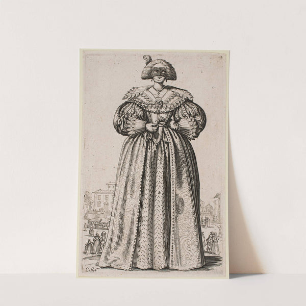 The Nobility of Lorraine – Masked Lady (1620–1623) by Jacques Callot