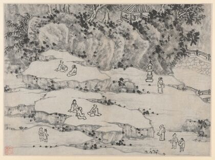 The Nodding Stone Terrace, Tiger Hill, and the Thousand-Man Seat, from Twelve Views of Tiger Hill, Suzhou (after 1490)