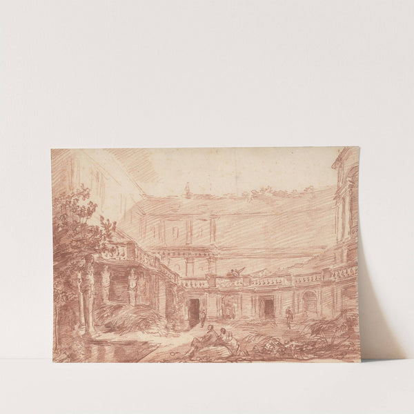 The Nymphaeum of the Villa di Papa Giulio, Rome (ca. 1761) by Hubert Robert