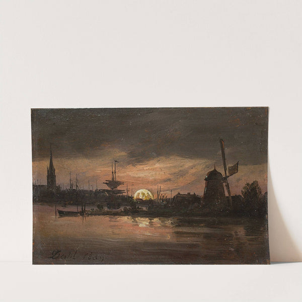 The Oder near Swinemünde in Moonlight by Johan Christian Dahl