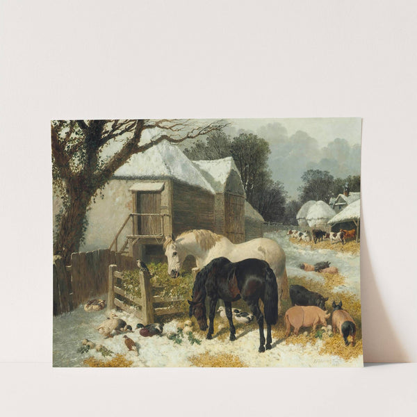 The Old Farmstead, winter-time by John Frederick Herring Jr.