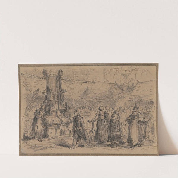 The Old Fishmarket in Antwerp by Henri François Schaefels