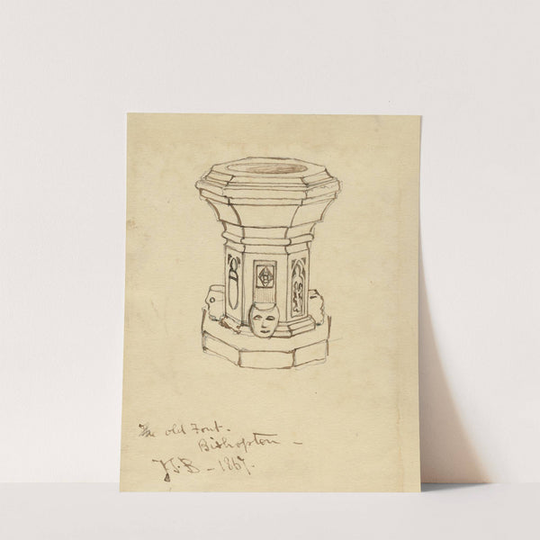 The old font, Bishopton by John Thomas Blight