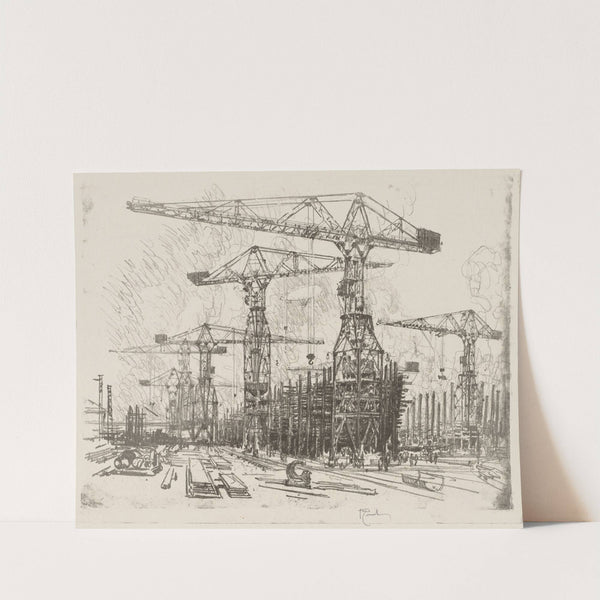 The Old Shipyard (1916) by Joseph Pennell