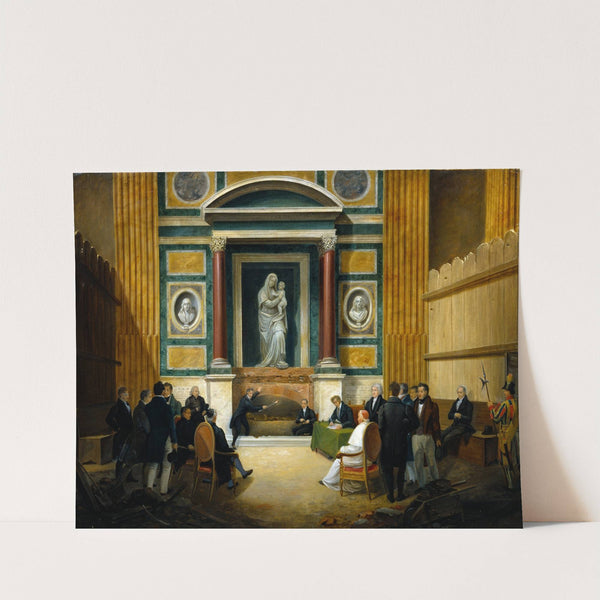 The Opening Of Raphael's Grave In Pantheon 1833 by Francesco Diofebi