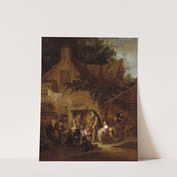 The Organ-Grinder Outside a Cottage (1640) by Adriaen van Ostade