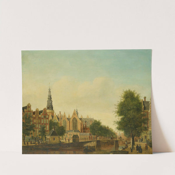 The Oude Kerk seen from the Oudezijds Voorburgwal by Johannes Huibert Prins
