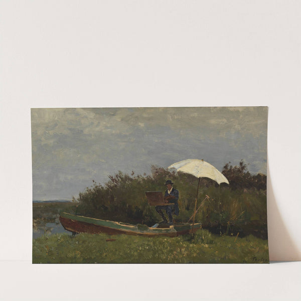 The Painter Gabriël Working in a Boat by Willem Bastiaan Tholen