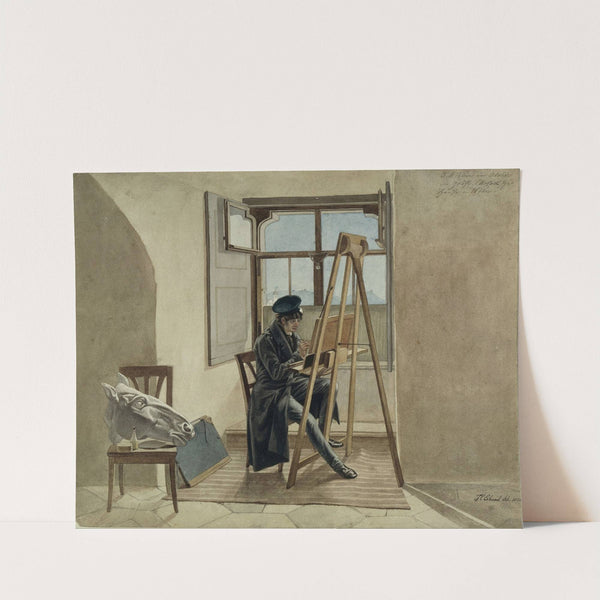 The Painter Johann Adam Klein at the easel in his studio in the Palais Chotek in Vienna by Johann Christoph Erhard