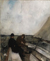 The painters Leibl and Sperl in a sailing boat