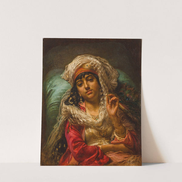 The peacock fan by Frederick Arthur Bridgman