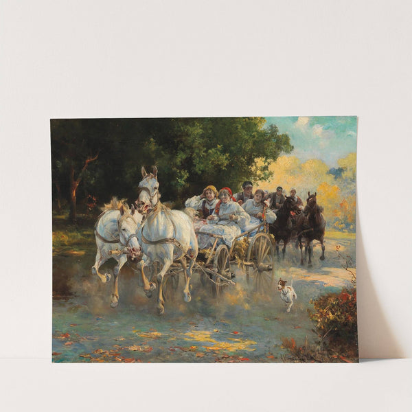 The peasant wedding by Alfred Von Wierusz-Kowalski