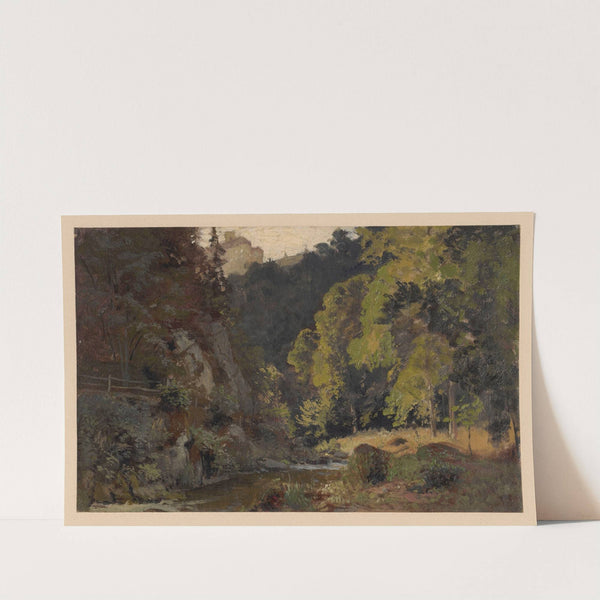 The Pełcznica valley with a view of the Książ Castle (1850-1881) by Adolf Dressler