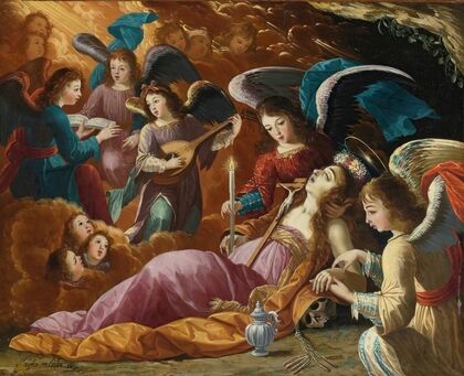 The Penitent Magdalene Comforted By Angels