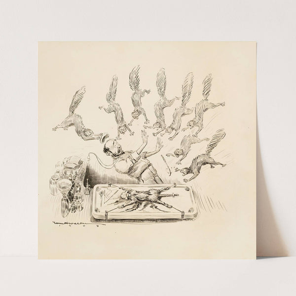 The Perils of vivisection. A doctor who forgot that the cat has nine lives (1909) by William Henry Walker