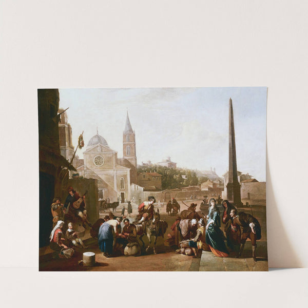 The Piazza del Popolo, Rome by Johannes Lingelbach