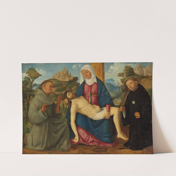 The Pietà With Saints Francis And Nicholas Of Tolenti by Marcello Fogolino