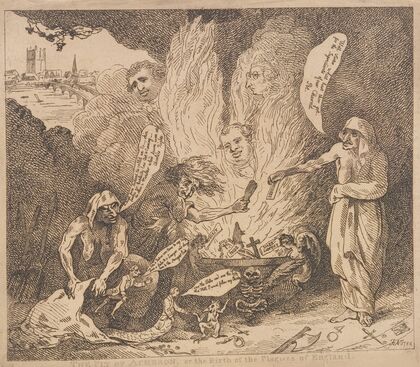 The Pit of Acheron, or the birth of the plagues of England (1784)