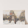 The Place de Clichy in Snow, Paris by Eugène Galien-Laloue