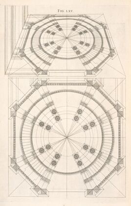 The plan of a circular work in perspective.