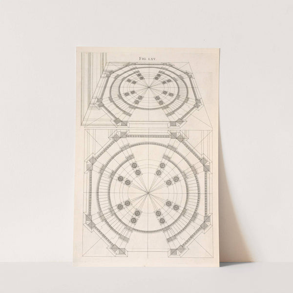 The plan of a circular work in perspective. by Andrea Pozzo