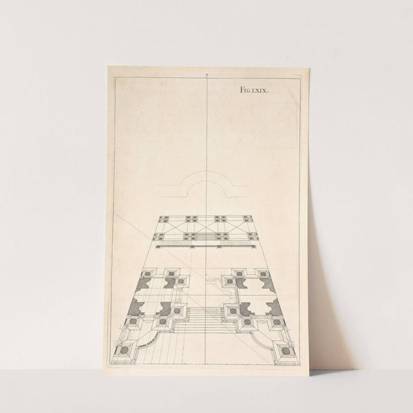 The plan of the sixty-seventh figure in perspective, and third preparation to the seventy-first figure. by Andrea Pozzo