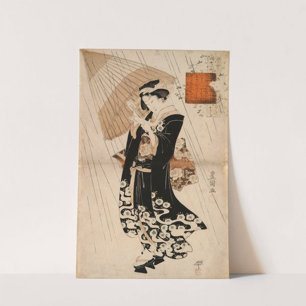 The poetess Ono-no Komachi in the rain by Utagawa Toyokuni I