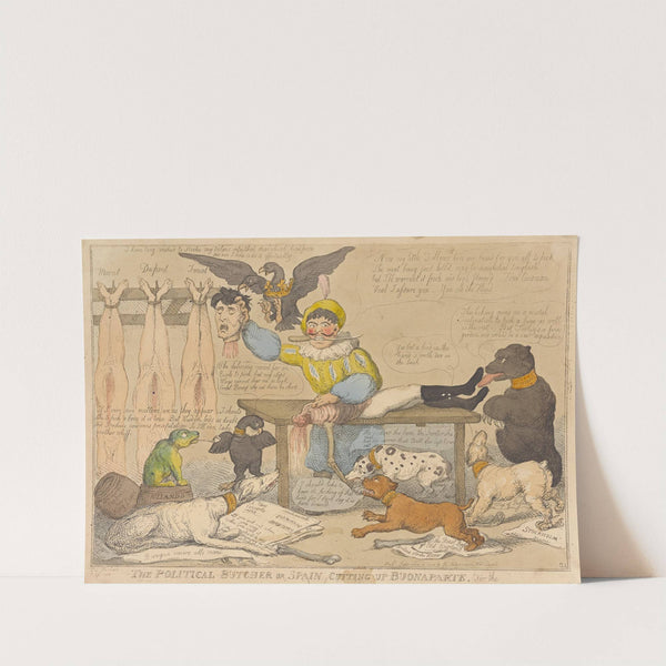 The political butcher or Spain cutting up Buonaparte, for the benefit of ther neighbours (1808) by Thomas Rowlandson