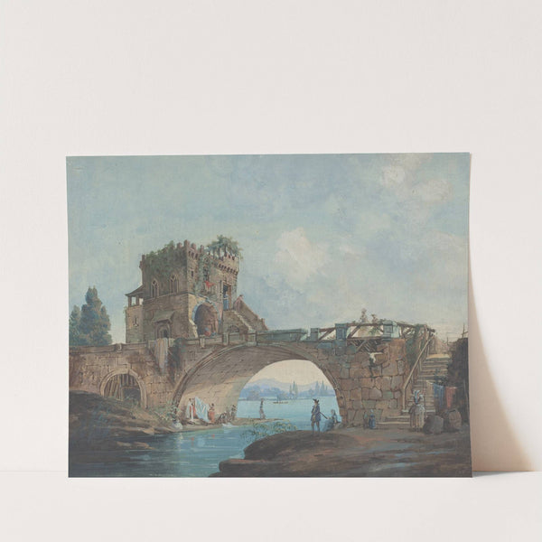 The Ponte Salario with Laundresses (c. 1780) by French School