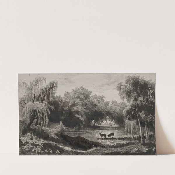 The Pool with Stags (1845) by Charles François Daubigny