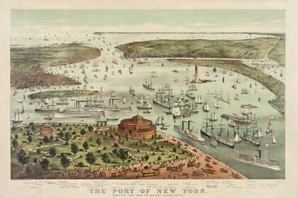 The Port of New York–Birds eye view from the Battery, looking south (1892)
