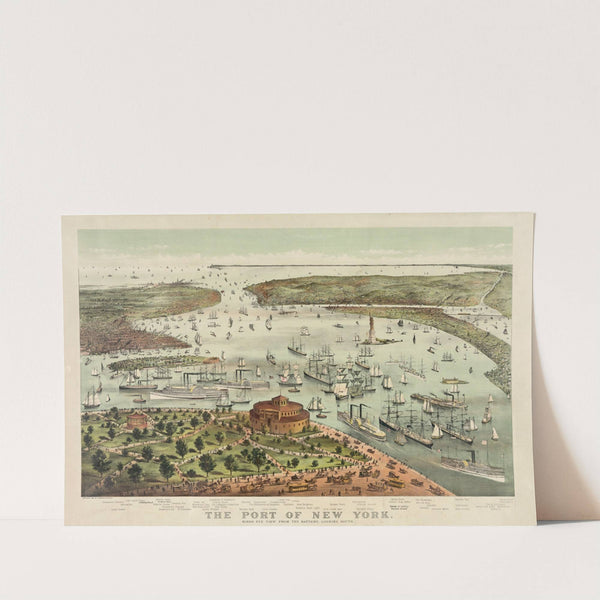 The Port of New York–Birds eye view from the Battery, looking south (1892) by Currier & Ives.