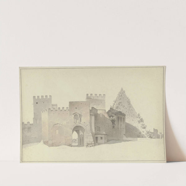 The Porta San Paolo and the Pyramid of Cestius in Rome (c. 1809 - c. 1812) by Josephus Augustus Knip