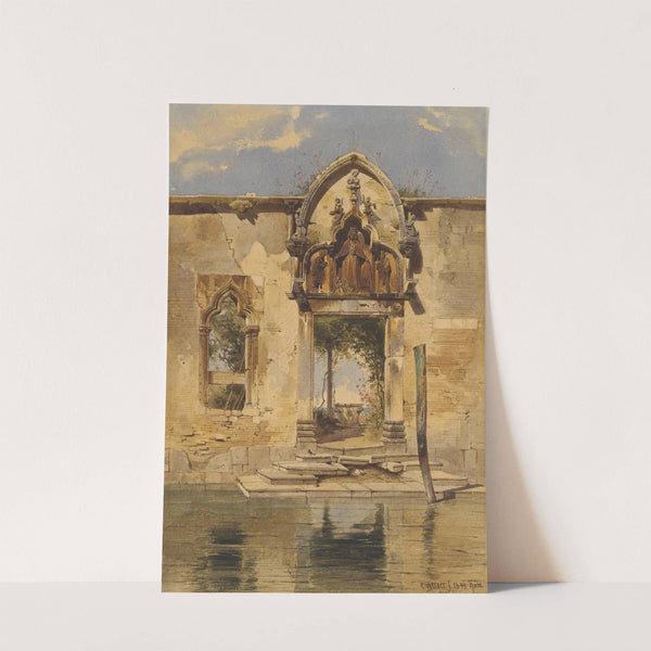 The Portal of the Madonna della Misericordia from the Canal (1844) by Carl Friedrich Heinrich Werner