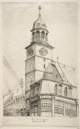 The Post Office, Middle Dutch Church, from ‘Scenes of Old New York’. (1870)