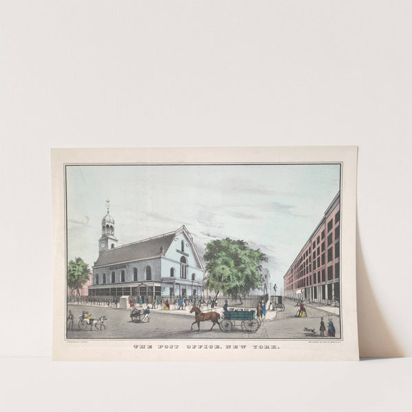 The Post Office, New York (1833 - 1888) by Currier & Ives.