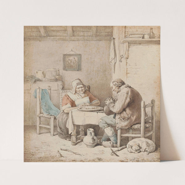 The Prayer Before the Meal (1846) by Ignatius Josephus Van Regemorter