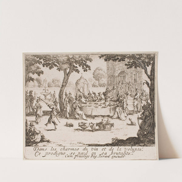 The Prodigal Son Wastes his Fortune (1635) by Jacques Callot