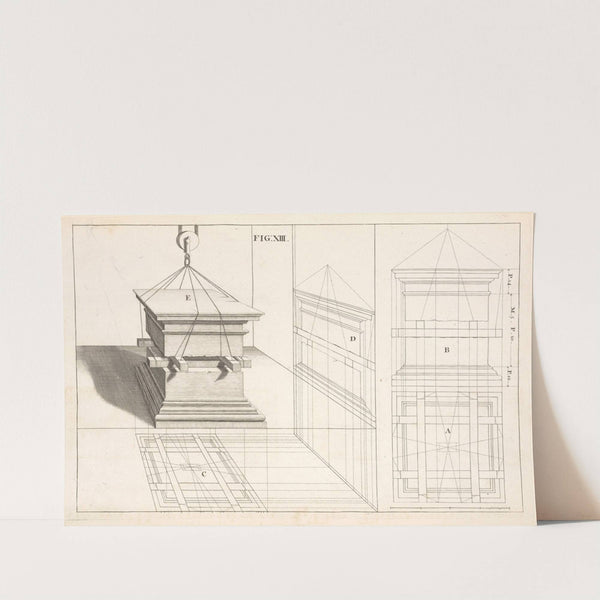The projection of a pedestal, of the composite order, in perspective. by Andrea Pozzo