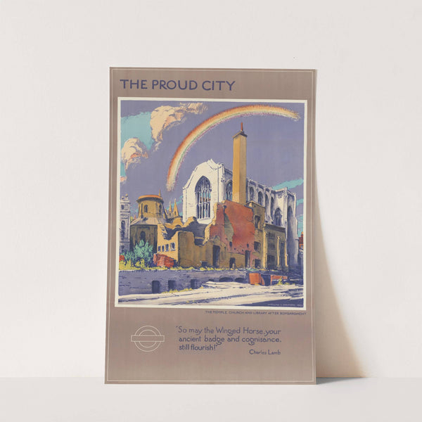 The Proud City – The Temple Church and Library After Bombardment by Walter E. Spradberry