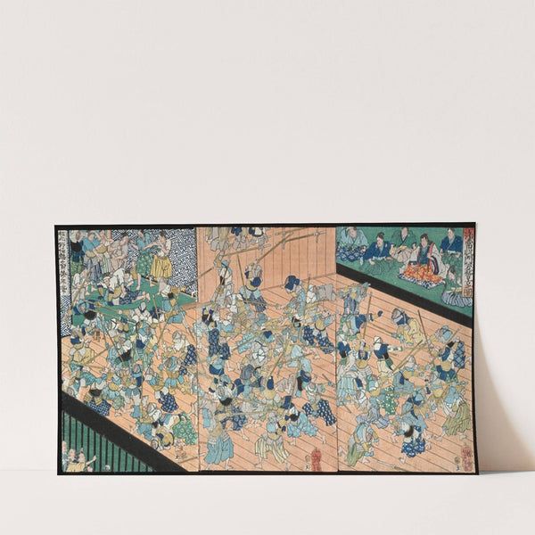 The Pupils of Uji Jōetsu Practicing Fencing (1864) by Tsukioka Yoshitoshi